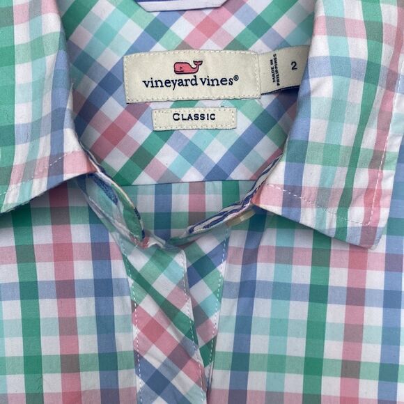 Pastel Plaid Cotton Button Down Shirt​ - Picture 10 of 13